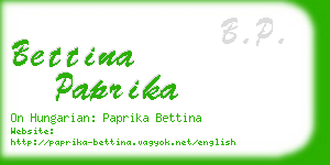 bettina paprika business card